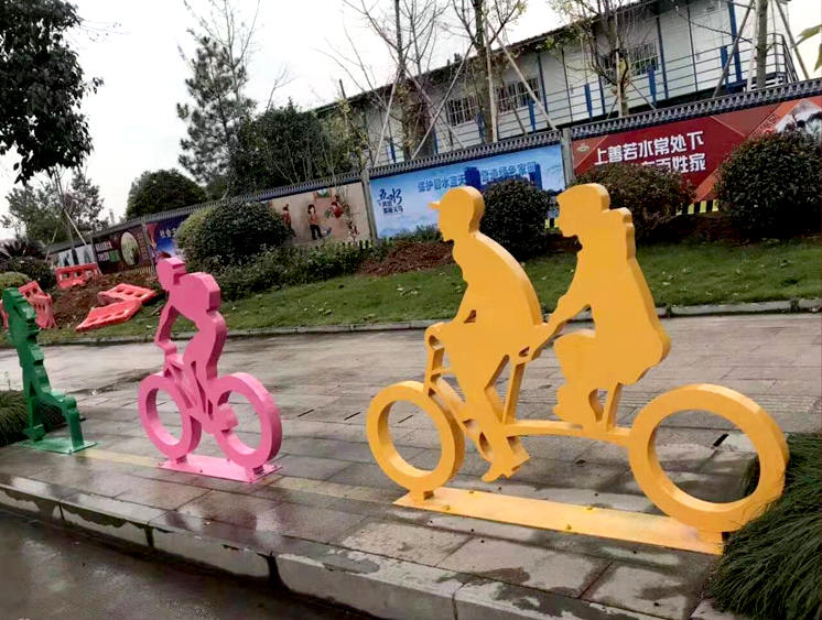 自行車運(yùn)動(dòng)造型健康宣傳標(biāo)牌