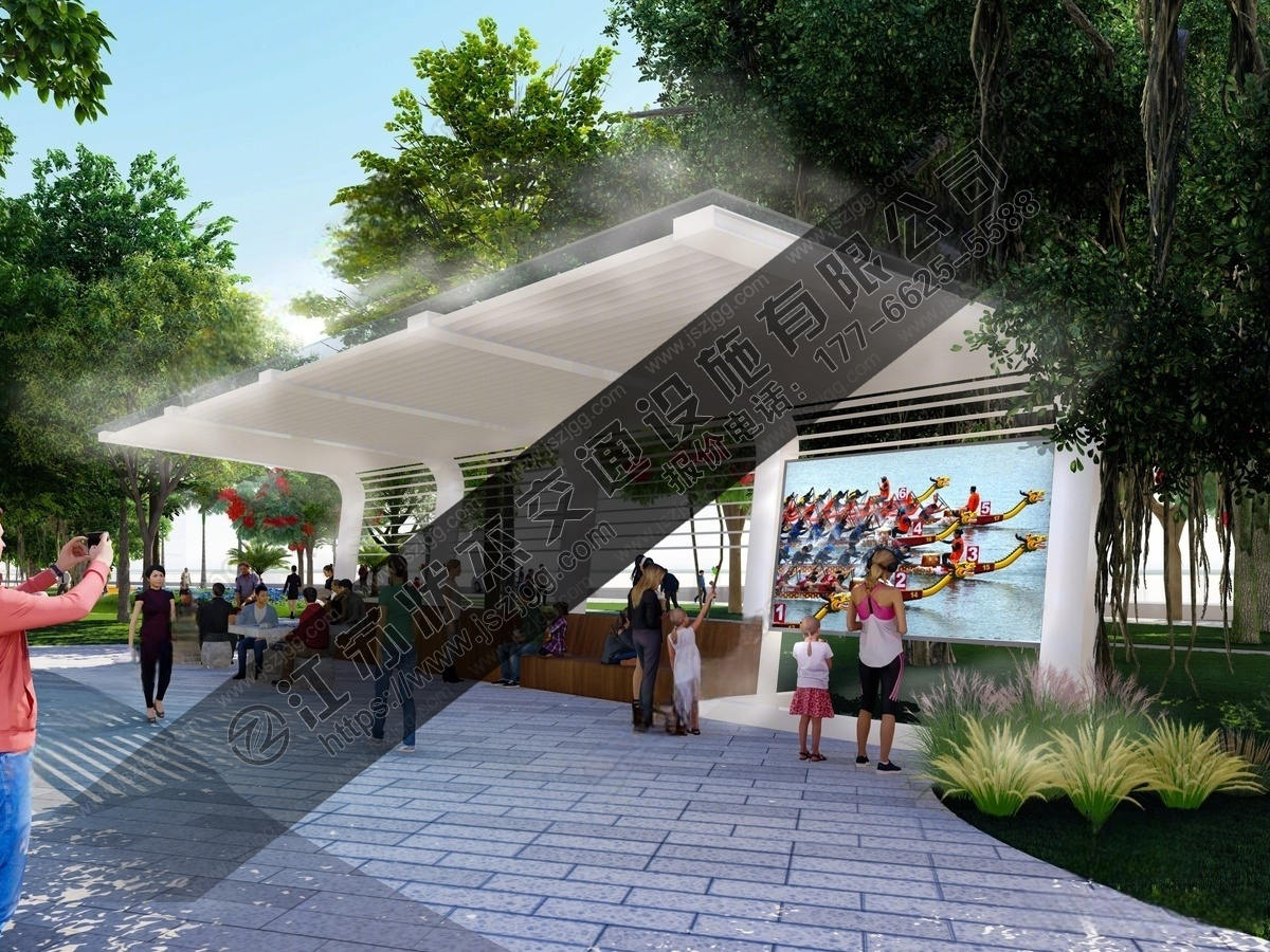 公園景區(qū)廊架改造公園鋼結構單臂廊架廠家