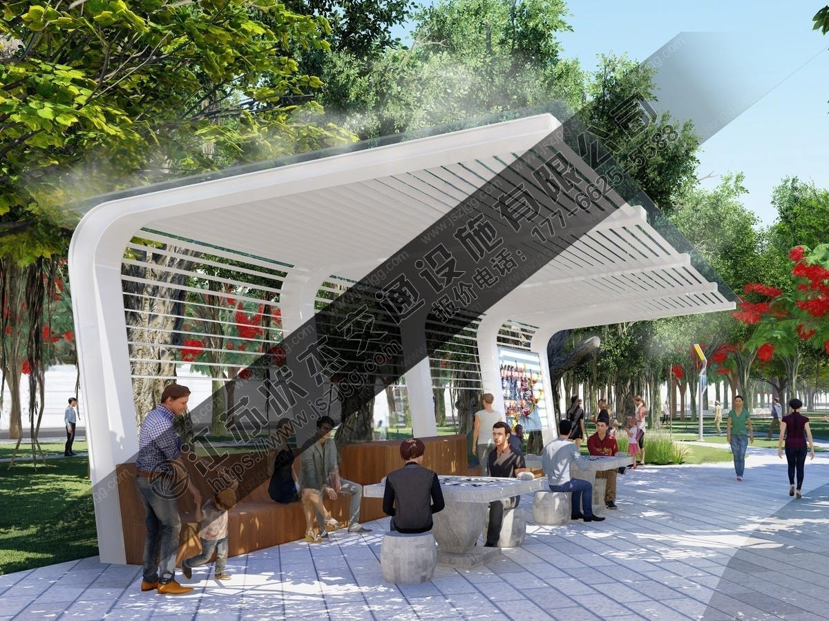 公園景區(qū)廊架改造公園鋼結構單臂廊架廠家