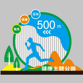 公園運(yùn)動(dòng)健身立式標(biāo)牌效果圖