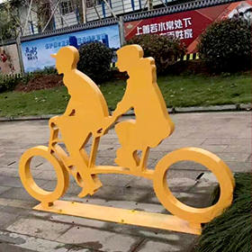自行車運(yùn)動造型健康宣傳標(biāo)牌效果圖