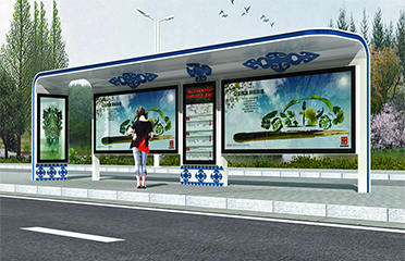 公交車站候車亭效果圖